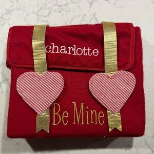 Charlotte Personalized Red Valentine's Bag with Heart Accents